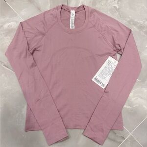 $68 Swiftly Tech LS 2.0 Race Top cropped dusty rose Pink Taupe 6